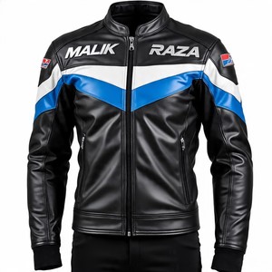 Mayorista de chaqueta de motorista de cuero de vaca de grano completo | Costuras triples superiores | Malik Raza - Product Image 5