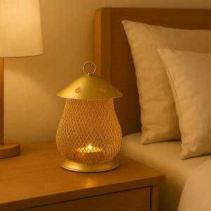 Copa votiva de metal con esmalte de oro antiguo perfecta para regalar decoración de bodas e iluminación festiva del hogar - Product Image 2