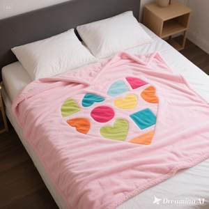 ผ้าห่มขนแกะเนื้อนุ่มดีไซน์รูปหัวใจสีชมพูอ่อนนุ่มสบายขนาดเดียว - Product Image 6