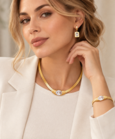 Ensemble de bijoux en acier inoxydable de qualité supérieure, élégant et moderne, avec chaîne serpent, pour fêtes, mariages, occasions professionnelles, anniversaires