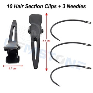 Professional Stainless Steel Hair Extension Tool Kit with Micro Bead Closer & Opener Pliers Loop <b>Needle</b> Clips Beads Thread - Product Image 5