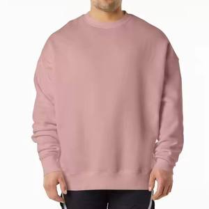 Sweat-shirt homme 100% coton de haute qualité pull-over sweat à col rond logo personnalisé épaule tombante sweat-shirt Streetwear décontracté - Product Image 5