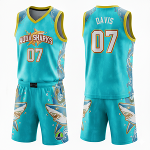Uniformes de Baloncesto Unisex para Adultos Europeos, Conjuntos Personalizados con Nombres de Equipos en la Parte Delantera, 100% Poliéster Transpirable de Secado Rápido por Sublimación - Product Image 1