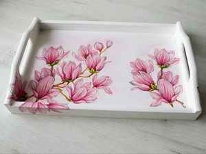 Plateau de service carré en bois de résine, fleurs séchées, vaisselle de cuisine, organisateur de rangement, plateau à café, thé, petit-déjeuner pour la maison - Product Image 6