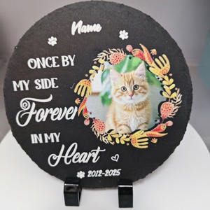 Tùy chỉnh UV laser có thể in ảnh trái tim vuông Pet memorial Stones ngoài trời không gian phòng mất quà lưu niệm trống Stones - Product Image 1