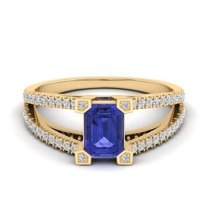 Anillo de Tanzanita con Corte Esmeralda de 1 Quilate REYES en Plata de Ley 925, Anillos de Compromiso de Moissanita con Certificado GRA para Mujer - Product Image 6