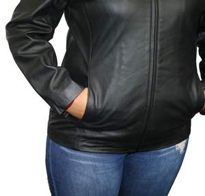 Custom Western Style Genuine <b>Sheepskin</b> Leather <b>Jacket</b> for Women Factory-Designed Vintage Pakistan Motorbike Embroidery - Product Image 5