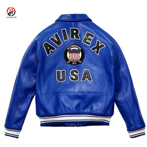 جاكيت أفيريكس جلد البقر الأصلي الكلاسيكي المخصص بالجملة عالي الجودة الأكثر مبيعًا - Product Image 3