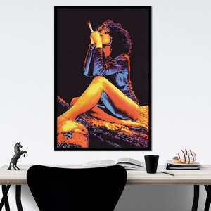 Póster de Lona con Diseño de Mujer Fumando un Joint - Product Image 4