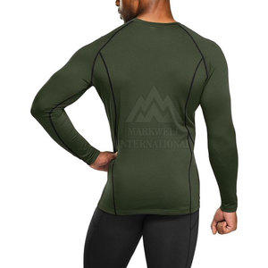 Solid Color Long Sleeves <b>Men</b> <b>Compression</b> <b>Shirts</b> Customized Logo New Style <b>Men</b> <b>Compression</b> <b>Shirts</b> - Product Image 2