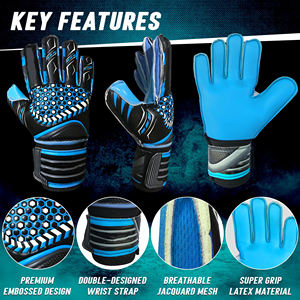 Direct Factory Professional Football <b>Goalkeeper</b> <b>Gloves</b> Latex Waterproof Breathable Adjustable Wrist Strap Outdoor Soccer <b>Gloves</b> - Product Image 2