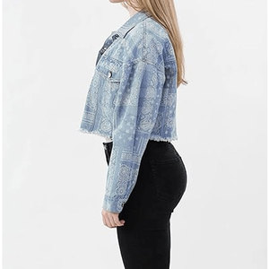 Vente chaude Femmes Jeans Veste Respirant Jeans Veste Top Qualité Couleur Unie Femmes Jeans Veste - Product Image 4