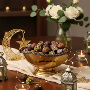 Tazón de chocolate de metal de diseño atractivo para Oriente Medio Ramada nueva llegada diseñador al por mayor tazón de chocolate elegante - Product Image 4