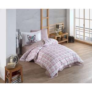 Monart Pink Hobby Juego de funda de edredón de popelina individual para entusiastas de la ropa de cama - Product Image 1