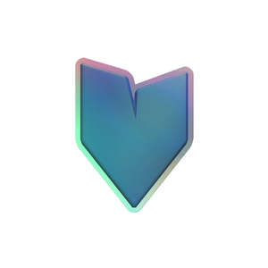 Pegatina de vinilo holográfica con forma de corazón de robot moderno - Product Image 2