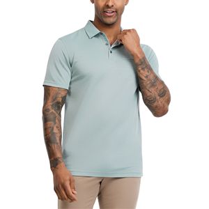 Camiseta Polo de Algodón de Color Personalizado, Directo de Fábrica, Camiseta Polo Informal de Manga Corta para Hombre, Corte Regular, Color Verde Claro - Product Image 1