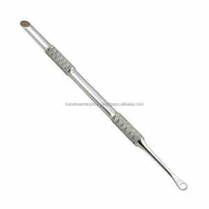Herramienta de limpieza de cutículas de acero inoxidable con punta de cuchara, herramienta de precisión de doble cara para manicura, empujador de cutículas plateado de doble extremo - Product Image 5