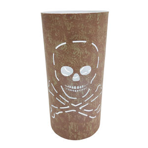 Bougeoir votif en métal marron clair pour Halloween Bougeoir en fer au design tête de mort pour la maison et la table à usage décoratif - Product Image 1