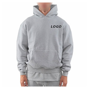 เสื้อสเวตเตอร์แบบสวมหัวมีฮู้ดผ้าคอตตอน100% หนักมีฮู้ดผ้าคอตตอนผสมโลโก้ออกแบบได้ตามต้องการ - Product Image 1