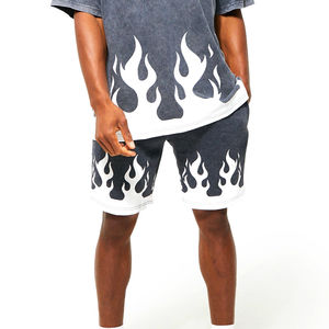 Nouveauté 2025 – Ensemble 2 pièces décontracté pour homme : short de sport et t-shirt respirant imprimé délavé à l'acide, 100 % coton – Vente en gros - Product Image 4