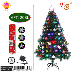 Per UL certificato 6FT/208T di alta qualità ha condotto l'albero di natale con fiocco di neve fiore stella personalizzabile 4PC/C per i centri commerciali - Product Image 1