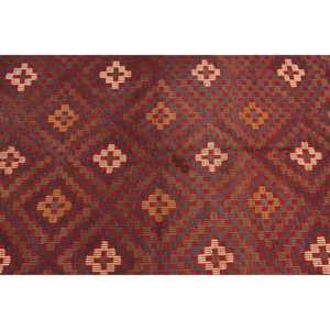 Tapis turc 5,8 x 10,8 pieds, grand tapis vintage, tapis en laine abstrait rouge - Product Image 5