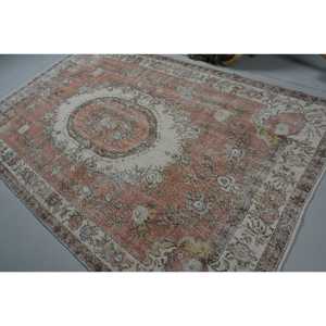 พรมตุรกีวินเทจคลาสสิกสีแดงสีขาวแบบปะต่อดีไซน์พื้นที่ขนาดใหญ่ขนาด9x12ทรงสี่เหลี่ยมผืนผ้าวัสดุขนสัตว์ยางลาเท็กซ์สำหรับพรมห้องโถง - Product Image 4