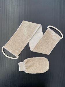 Gant de bain en lin réutilisable fabriqué en Italie, éponge, brosse, gant de douche, exfoliant pour le corps, masseur pour la peau, hypoallergénique pour - Product Image 2
