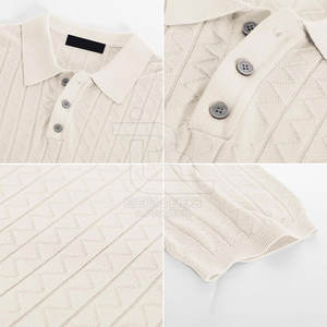 Precio de fábrica Hombres Textura Knit Polo Camisetas Más vendidos Hombres Polo Camisetas Mejor Producto Hombres Polo Camisetas - Product Image 3