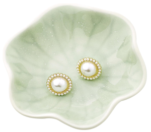 Stylish Design Ceramic Jewellery for <b>Ring</b> Bracelet & Neckless Tray Green Color Modern Trays for Nightstand Entryway Table Vanity - Product Image 6