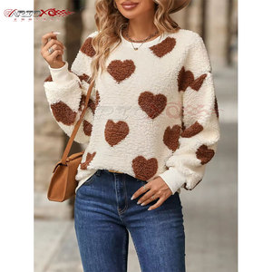 Sweat-shirt Sherpa d'hiver pour femmes avec texture épaisse et douce Pullover Sherpa Fleece Sweatshirt - Product Image 3