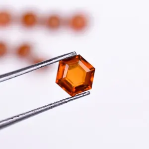 Top Grade Quality 100% Natural Hessonite Hexagon Shape Brilliant Cut Loose Genuine Calibrated Gemstones For Jewelry Making Use