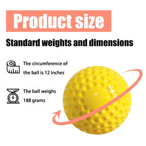 8 Inch Yellow Dimple Balls Softball Pitching Machine Balls Yellow Dimpled <b>Baseballs</b> - Product Image 4