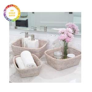 Venta caliente hecho a mano sala de estar Snack frutero cesta de verduras mimbre ratán Natural ecológico - Product Image 5