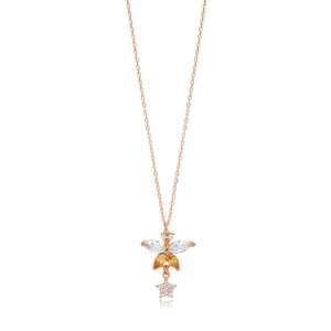 Collier artisanal avec pendentif breloque d'été en pierre de citrine CZ et étoile, en argent sterling 925, vente en gros - Product Image 6
