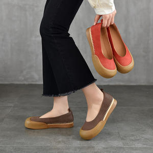 รองเท้าหนังแท้สำหรับผู้หญิง สวมใส่สบาย เหมาะสำหรับลำลองและทำงาน  แบบสวม  รองเท้าโลฟเฟอร์ รองเท้าอ็อกซ์ฟอร์ด และรองเท้าบัลเลต์แฟลต - Product Image 3