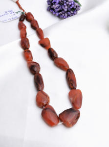 Collar de Cuentas Facetadas de Cornalina, 16 Pulgadas, Cornalina Natural Facetada para la Elaboración de Joyería Fina, Piedra Preciosa - Product Image 3