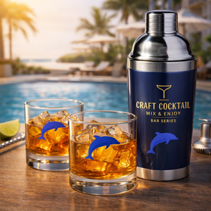 Coctelera Premium de Acero Inoxidable con Vasos de Vidrio, Caja de Regalo, Diseño de Delfín, Juego de Utensilios de <span class=keywords><strong>Bar</strong></span> para Fiestas - Product Image 5