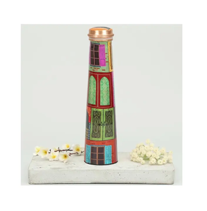 Bouteille d'eau en cuivre pour la décoration Bouteilles en cuivre massif faites à la main Verres traditionnels indiens Qualité supérieure - Product Image 4