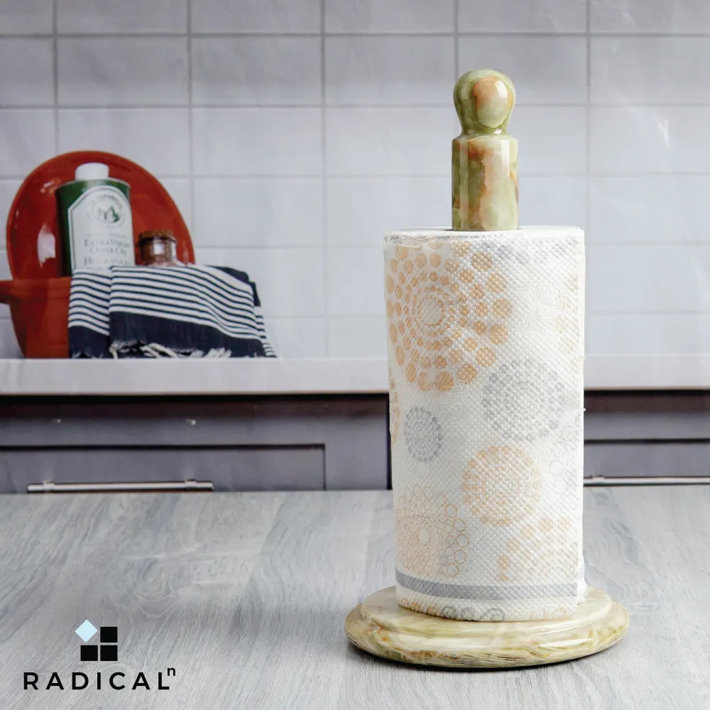 Paper Towel Holder Kitchen Towels Paper Roll Holder with Stand Handmade Marble White High Quality Modern Marble Onyx PK RADICALN