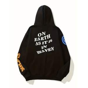 Sweat à capuche pour homme avec logo personnalisé Oversize Letter Puff Printing Design Y2k Trendy Hoodies Warm Fleece 450GSM Vintage Thick Hoodies - Product Image 2