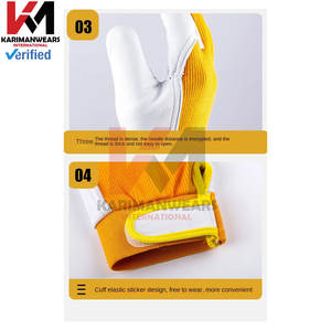 Gants de travail en peau de mouton de qualité supérieure Protection de sécurité robuste Soudage Jardinage Sports Moto Conduite Protection des mains - Product Image 3