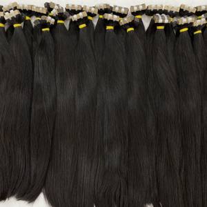 Extensions de cheveux à bandes adhésives en cheveux humains vierges vietnamiens de qualité supérieure, couleur 1B, longues et lisses, noires naturelles, vente en gros, meilleur fournisseur - Product Image 5