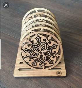 Posavasos personalizado moderno respetuoso con el medio ambiente 3,75 sublimación Hardboard Mdf Squarestone con posavasos trasero de corcho - Product Image 2