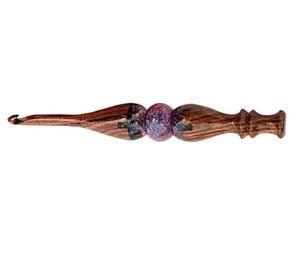 Crochets en résine époxy faits à la main Mélange en bois Aiguille ergonomique 3mm à 12mm de tailles différentes Manche souple Aiguille à tricoter - Product Image 3