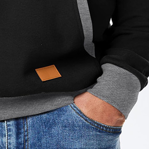 Pull à capuche unisexe 100% coton polaire Basics coton mélangé imprimé sweats à capuche Design tissu brodé motif solide pour hommes - Product Image 5