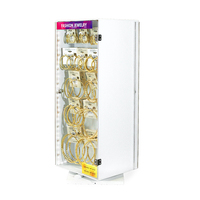 Présentoir de Bracelet de verrouillage au détail organisateur de bijoux vitrine de bijoux rotative en acrylique transparent avec lumière LED