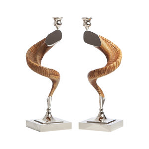 Marvelous Design Buffalo Horn Candle Pillar <b>Stand</b> Table Wedding Decoration Home Decor Horn Candle <b>Stand</b> with Steel Design - Product Image 6