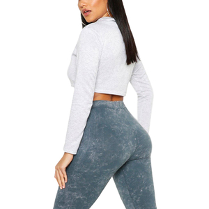 Venta al por mayor de diseño personalizado sublimación mujeres ácido lavado Leggings Venta caliente señoras Fitness desgaste mujeres personalizado ácido lavado Leggings - Product Image 5