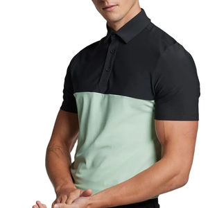 2025 verano hombres Casual Tops manga corta para Polo botón cuello en V camiseta Color sólido bordado transpirable - Product Image 1